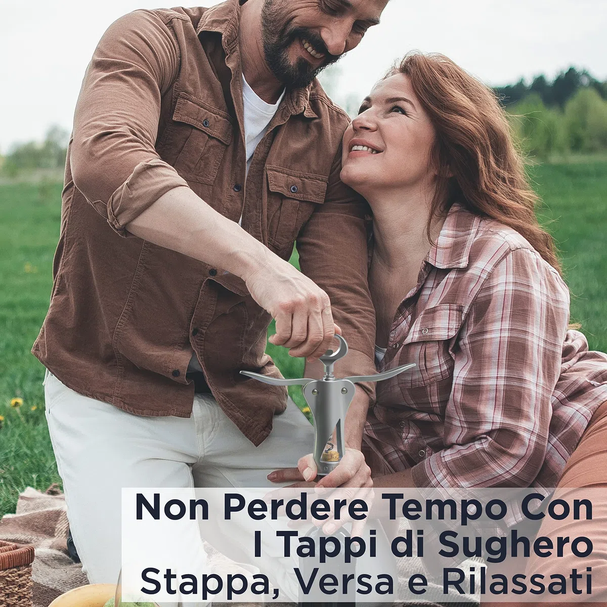 Apribottiglie per vino Deiss Lux, cavatappi ad alta interamente in metallo con apribottiglie per birra incorporato - tappatore ergonomico per vino