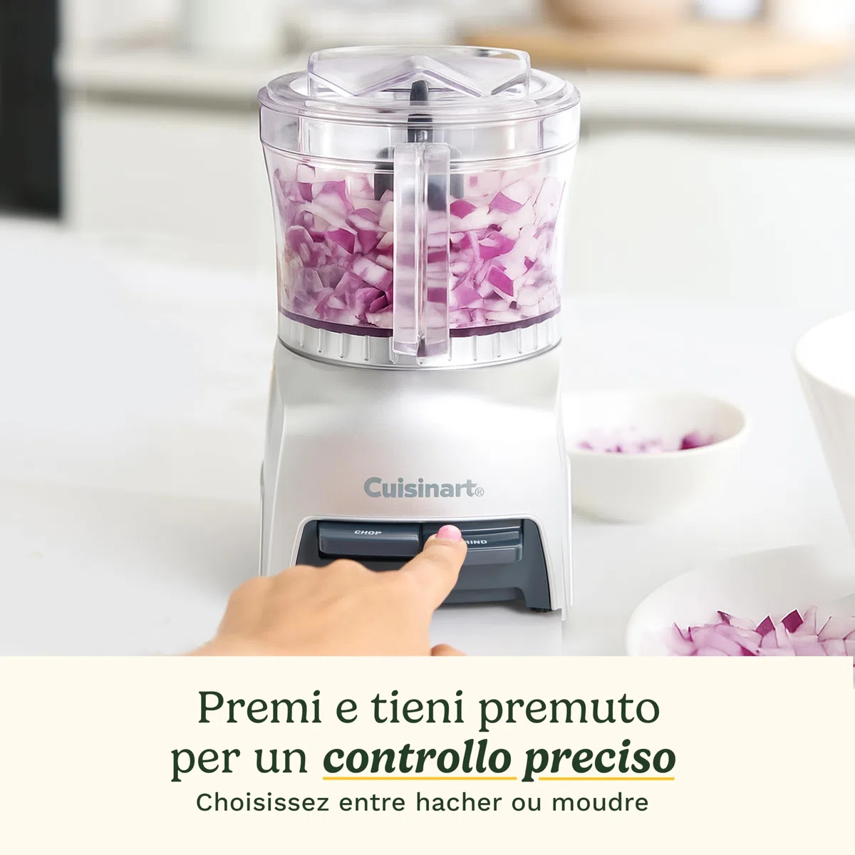 Cuisinart Pixie Chopper® Mini Robot da Cucina | 0,7L | 2 programmi | Lama SmartPower® | BladeLock™ | Compatto | Lavabile | Senza BPA | Salse, spezie, impasti