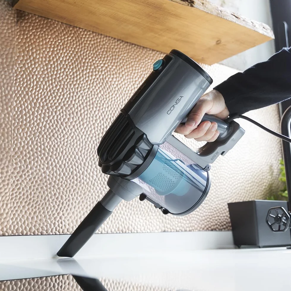 Cecotec Aspirapolvere Verticale Conga Thunderbrush 560. 2 in 1, 600 W, Tecnologia Ciclonica, Filtro ad Alta efficienza, Radio di Azione di 6 m, Basso Consumo, Include 2 Accessori