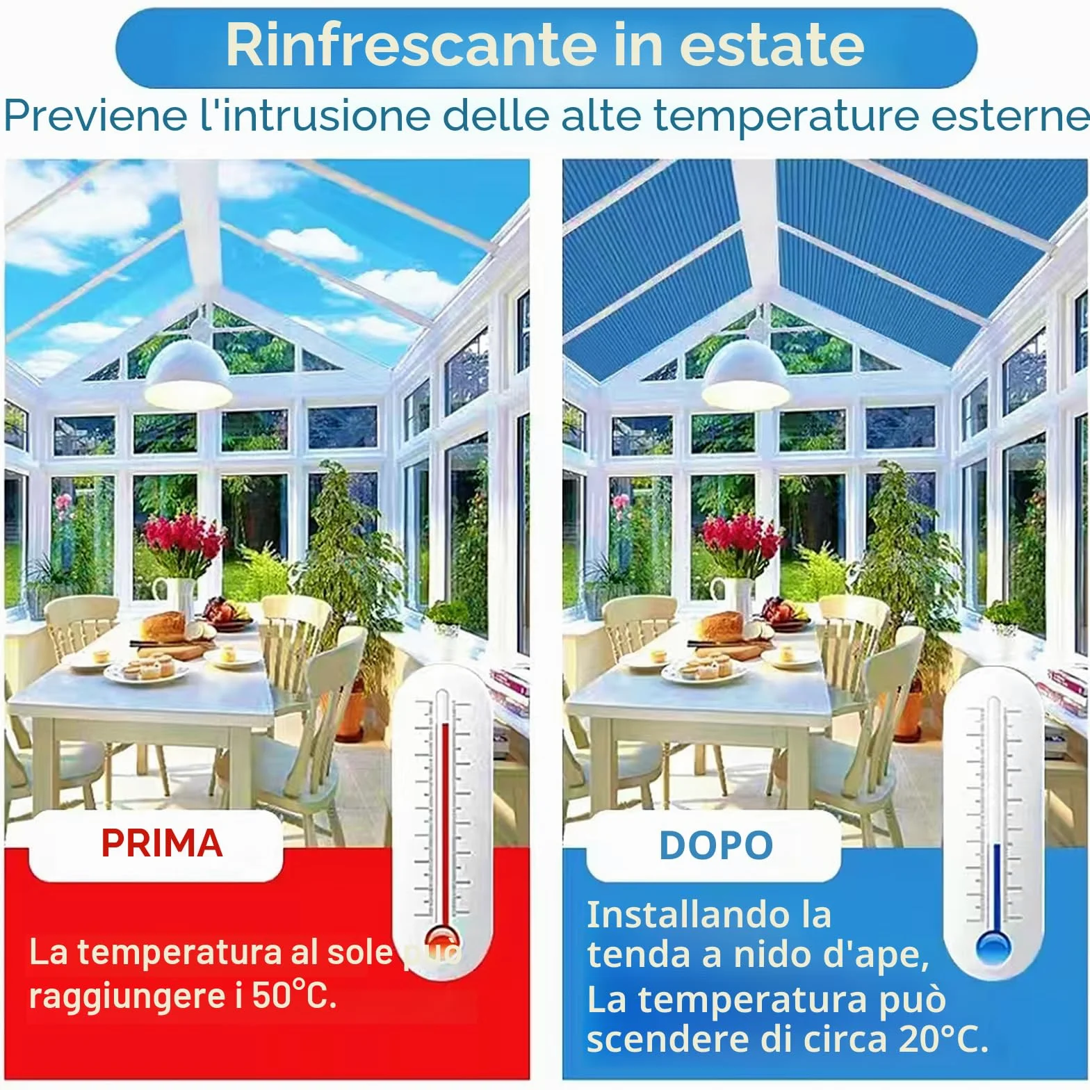 TIPIACE Tenda per lucernario manuale, a nido d'ape, completamente oscurante, in tessuto impermeabile, per lucernario (Grey 93021E)