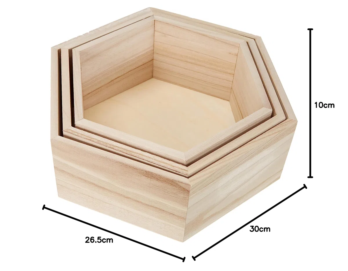 Artemio 3 scaffali di Legno - Esagono