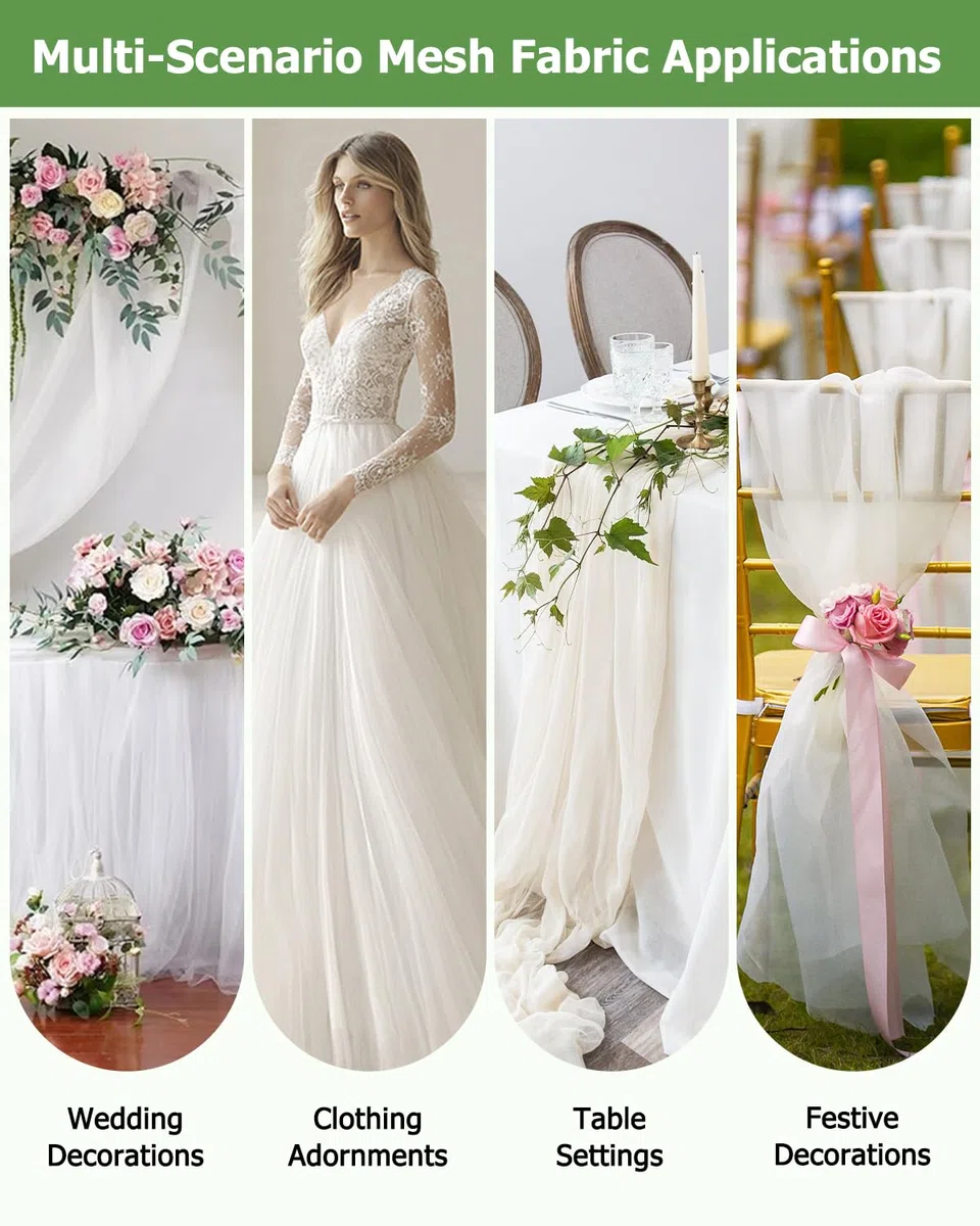 Rotolo di Tulle 30cm x 91.5 m, Rotolo Tulle Bianco,Tulle Bianco Rotolo Matrimonio，Bobina Bianco per Matrimonio, Nastro per Decorazione Compleanno, Festa, Ornamenti, Regalo, Confezione, Fai da Te