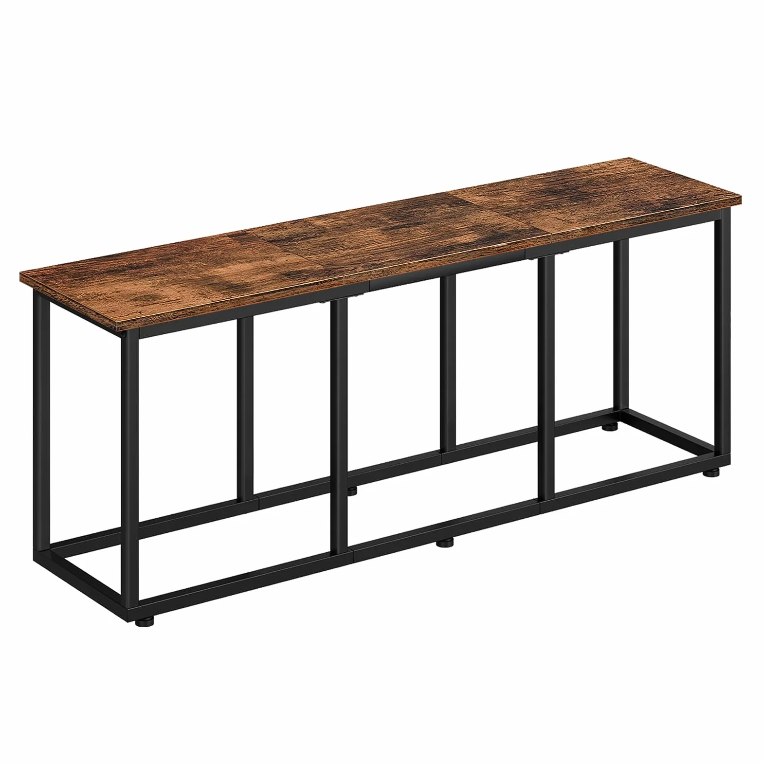 HOOBRO Sgabello da Pranzo, Panca da Cucina, Panchina da Ingresso, Stile Industriale, Panchina da Letto, Facile da Montare, per Sala da Pranzo, Camera da Letto, Marrone Vintage e Nero EBF45CD01