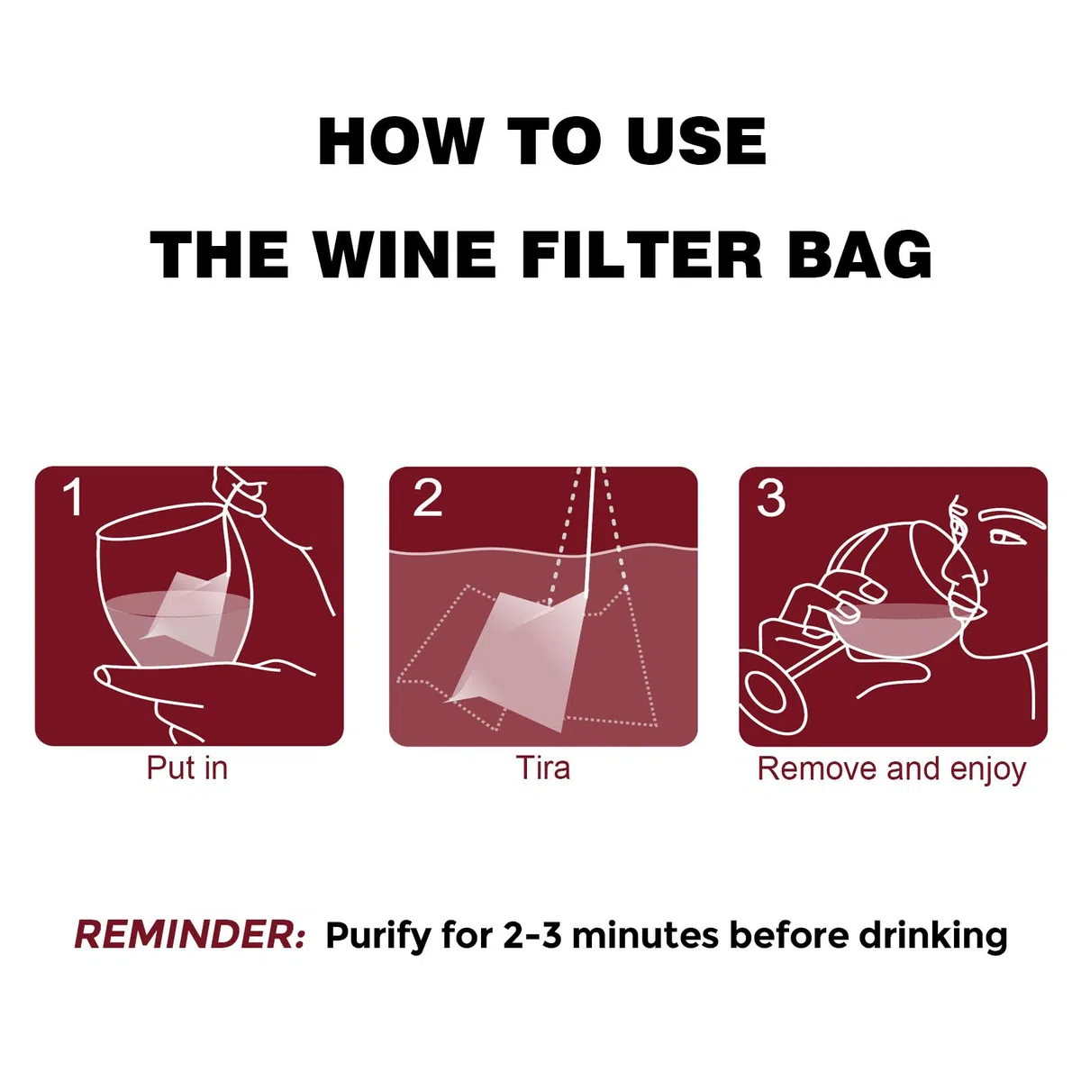 Filtro per vino solfito istamina purificatore: rimozione filtri vino istamine solfito – Allevia mal di testa prevenire la sensibilità del vino (12 confezioni)