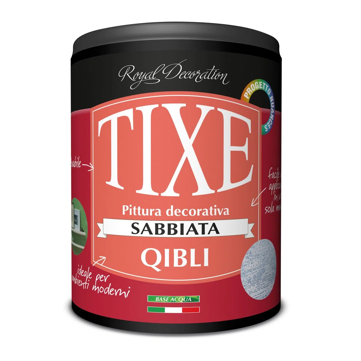 TIXE Finitura Decorativa – Vernice per Superfici Interne ed Esterne, Platino 1 lt