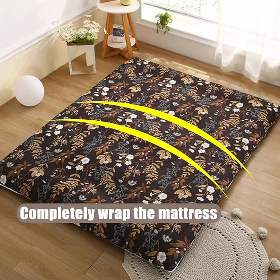 A,120x190cm, Futon Materasso Copertura con Cerniera Regina/Re Japanese Floor Bed Cover Tappetino da Letto Pieghevole Futon Coprimaterasso Antipolvere Coprimaterasso Protettivo