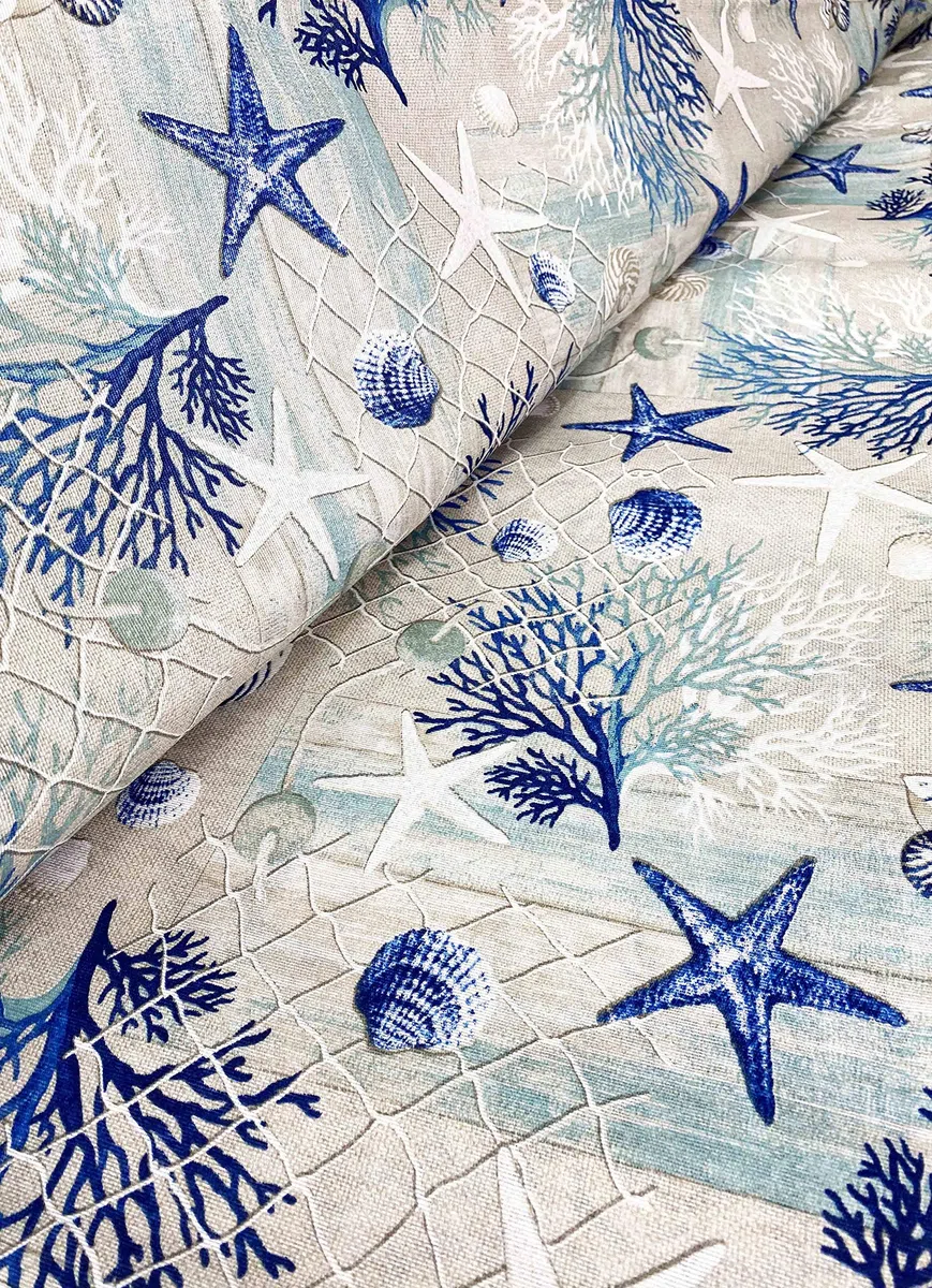 Tex family Telo ARREDO copritutto Gran Foulard COPRILETTO copridivano Tessuto LONETA (Coralli Blu, 2 Piazze)