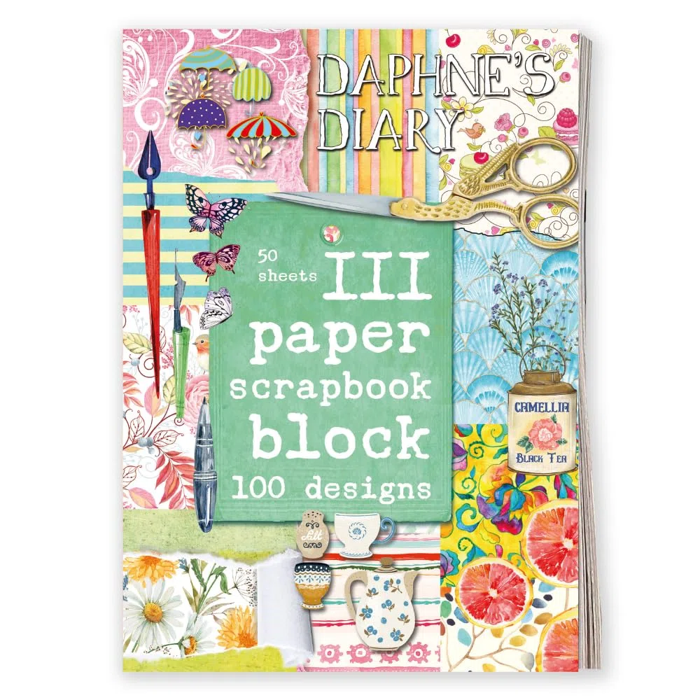 Daphne's Diary Scrapbook III | 50 pagine con 100 bellissimi disegni | Kit per scrapbooking vintage con carta di alta qualità e materiali per bricolage | Ideale per la cura personale e progetti
