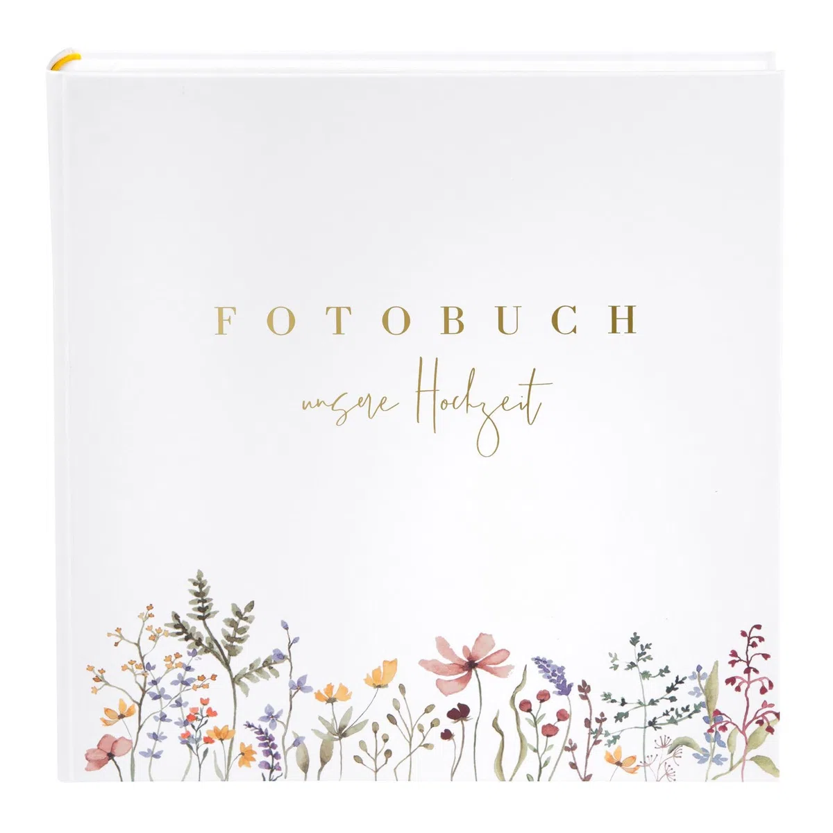 goldbuch 08 044 Album di nozze Flower Love Bianco, Album fotografico con 60 pagine bianche e divisori in pergamena, album ricordo con stampa dorata, 30 x 31 x 4 cm