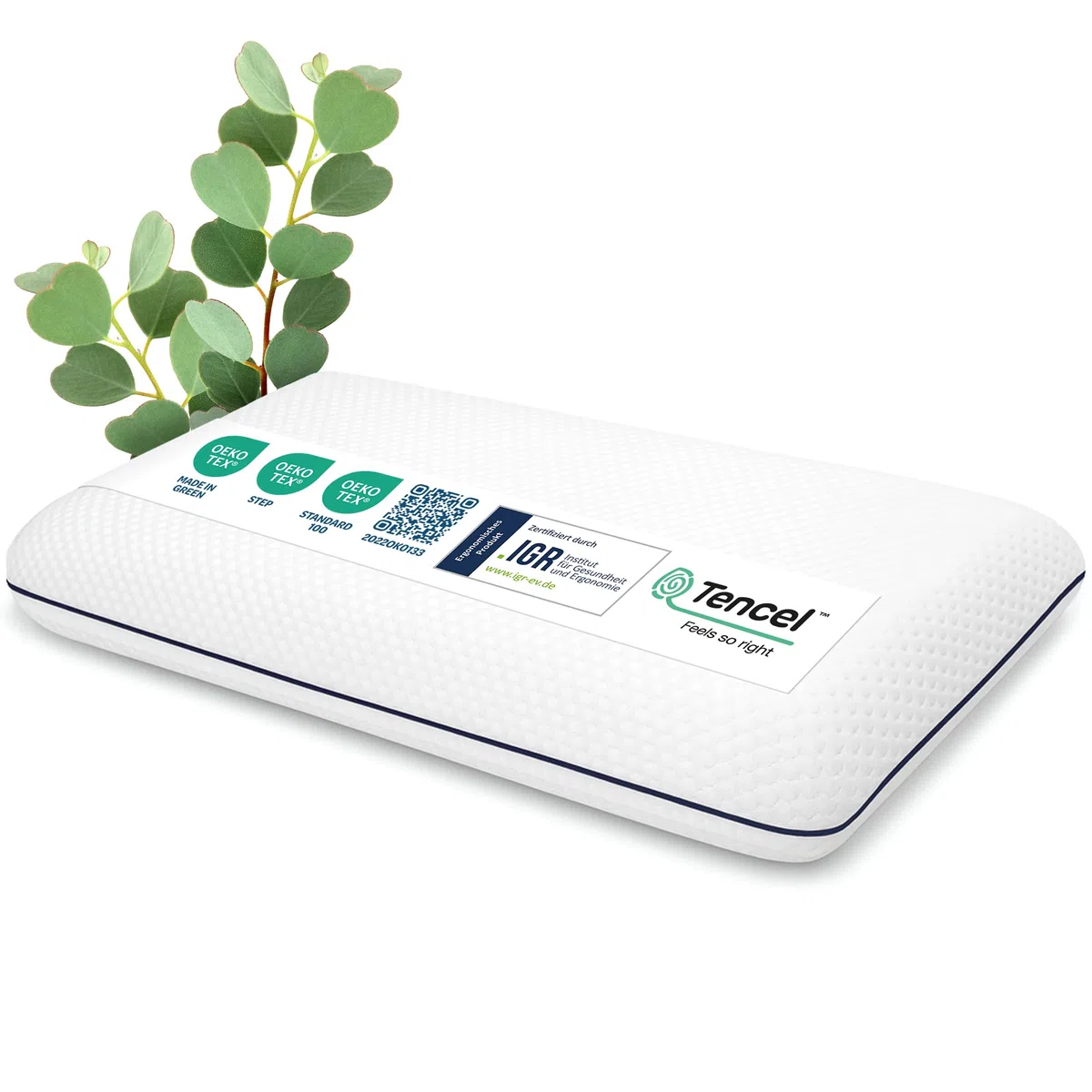 DOLCI SOGNI - Cuscino Memory Foam Ergonomico 70x40x12 con Fibra Tencel – Cuscino Letto Traspirante per Collo, Schiena e Spalle – Supporto Cervicale e Comfort Duraturo – Certificato OEKO-TEX