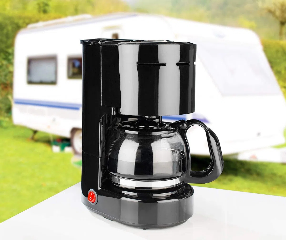 Rosenstein & Söhne Filter Coffee Machines - macchina da caffè 12v: Macchina per caffè filtro per auto, fino a 3 tazze, 650 ml (da 12 volt, campeggio, viaggio)
