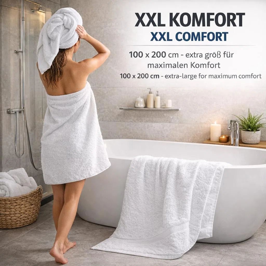 Betz Asciugamano da bagno XXL BERLIN 100% cotone 100x200 cm bianco