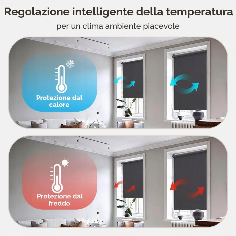Sekey Tenda a rullo oscurante, senza fori, Klemmfix, larghezza 90 cm, protezione dal calore, protezione solare e da parete, per finestre e porte, 90 x 130 cm, grigio
