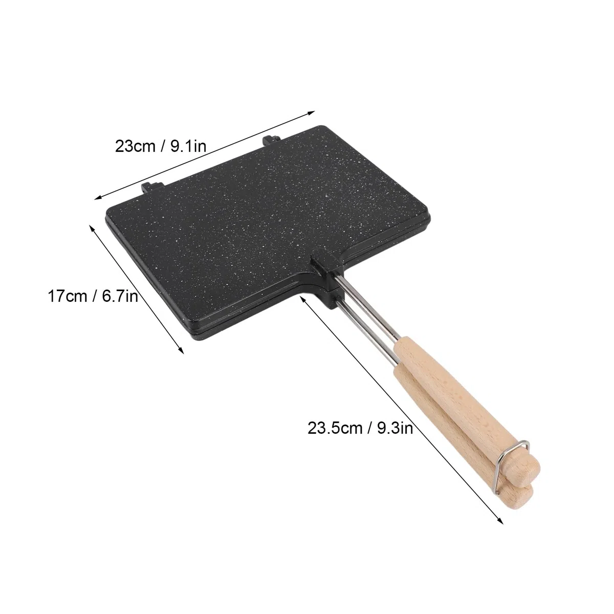 Panini Press Sandwich Maker, Tostapane a Gas a Doppia Faccia Antiaderente, Tostapane a Mano da Campeggio in Alluminio, Griglia per Pressa per Panini per Toast, Waffle, Colazione