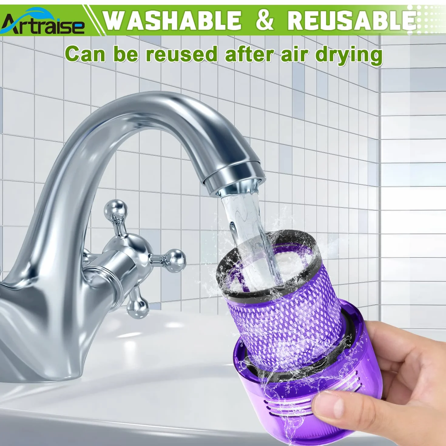 Artraise Filtro per Dyson V11, 3 Pezzi Filtri Ricambio per Dyson Aspirapolvere V15 Absolute Animal Torque Drive V15 Detect Cordless SV14, # 970013-02