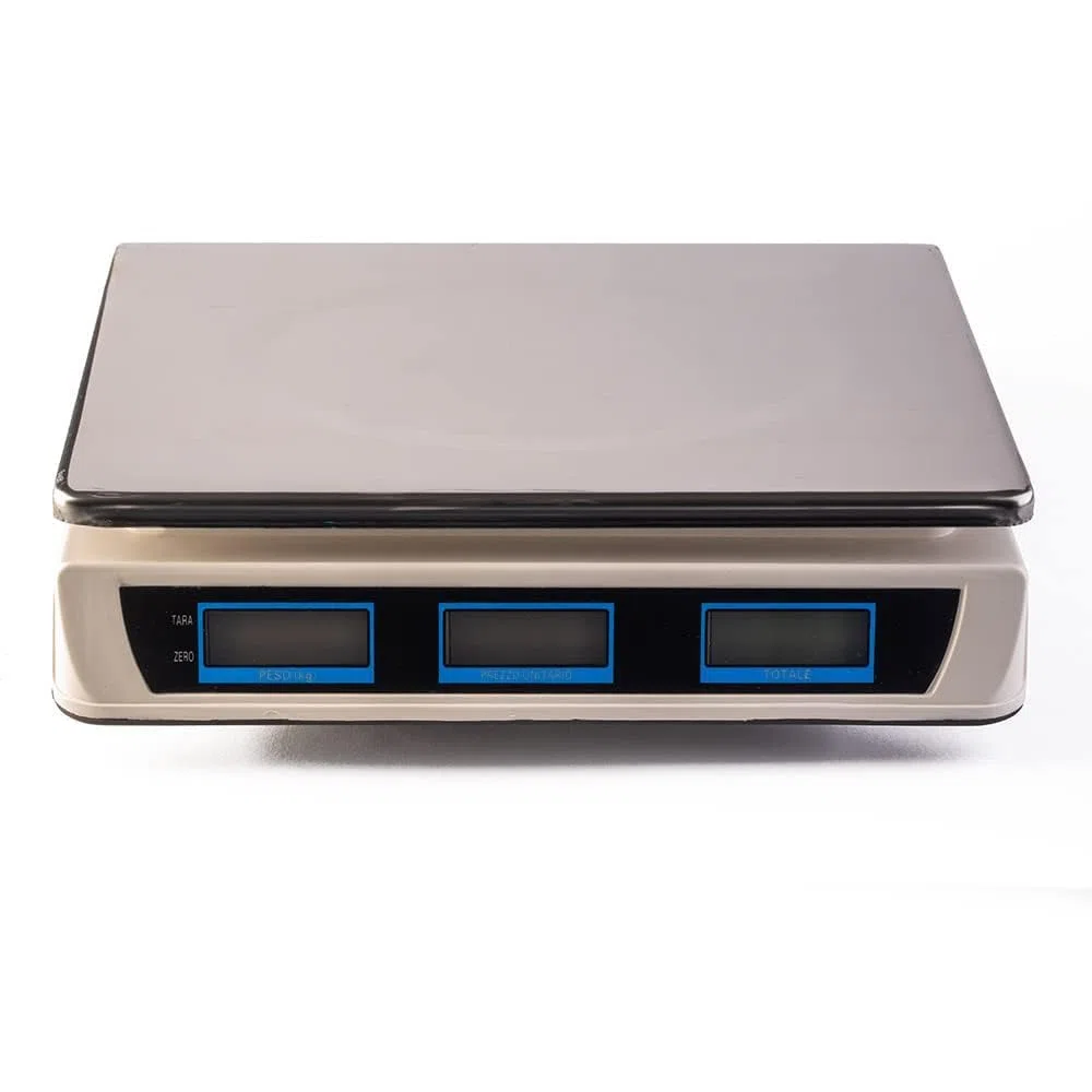 SQUADO Bilancia Elettronica Digitale Professionale da Banco per Alimenti Piatto in Acciaio Inox e Schermo LCD