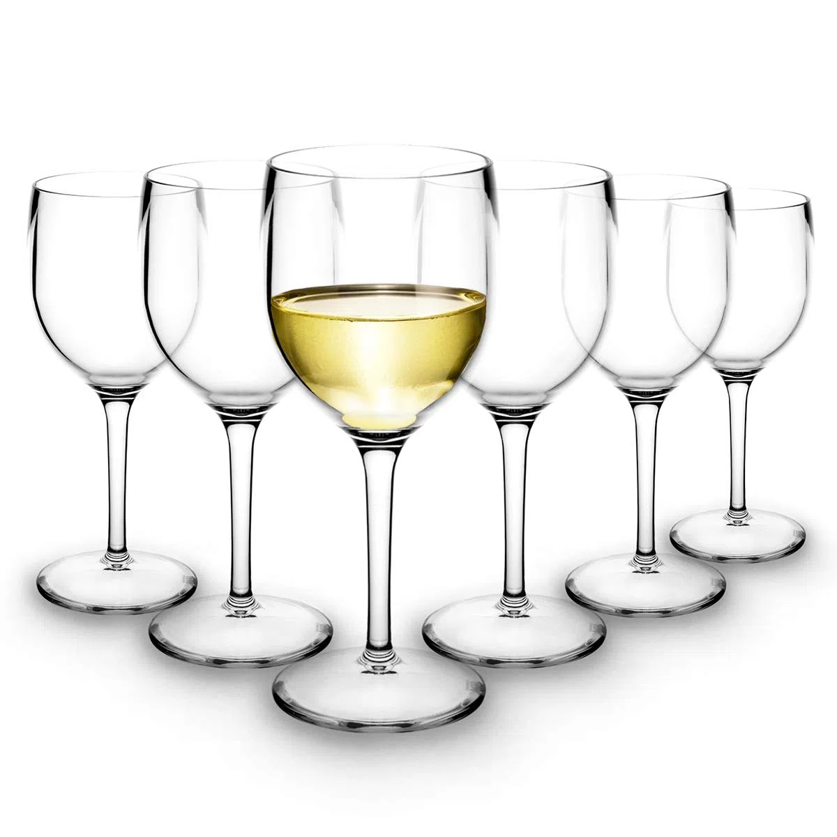 RB Eleganti Calici da Vino in Plastica Trasparente Rigida, Infrangibile Calici da Vino Rosso, Resistenti e Riutilizzabili, Adatto alla Lavastoviglie 20cl, Set di 6