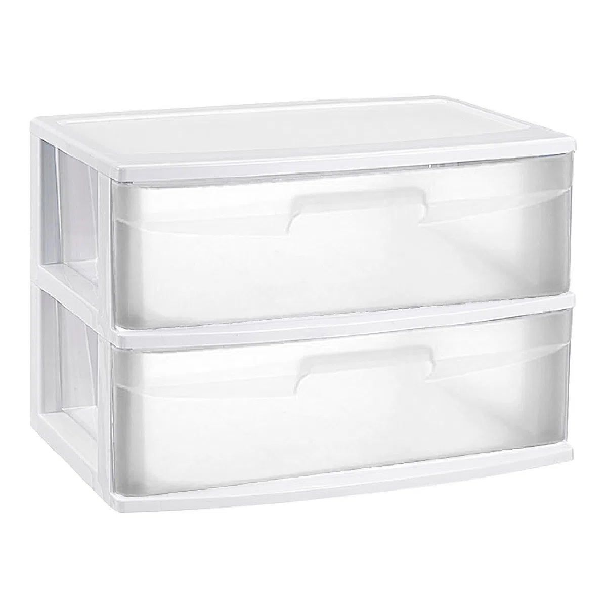 Acan Tradineur - Cassettiera organizzativa “Nilo” - Ideale per la casa o l’ufficio - Realizzata in plastica - 2 cassetti traslucidi - 41,5 x 56 x 40 cm - Colore bianco