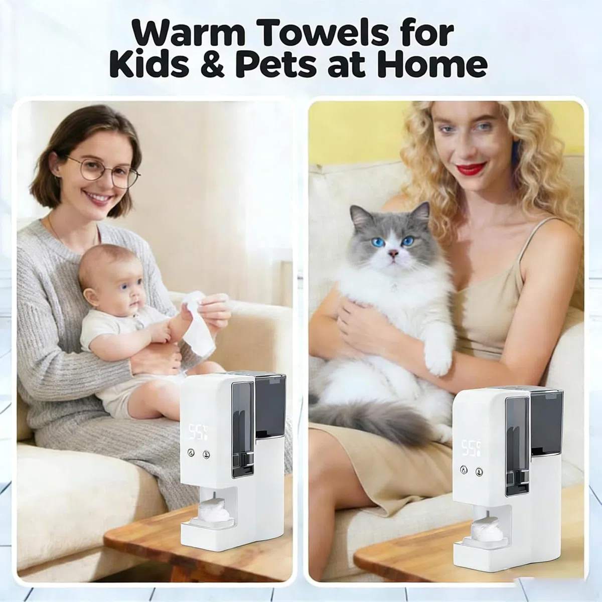Dispenser Intelligente di Asciugamani Caldi 2026, Riscaldamento rapido in 5 Secondi con 40 compressi, Avvio Un clic e Controllo della Temperatura for Spa, casa Salone(80 Towels)