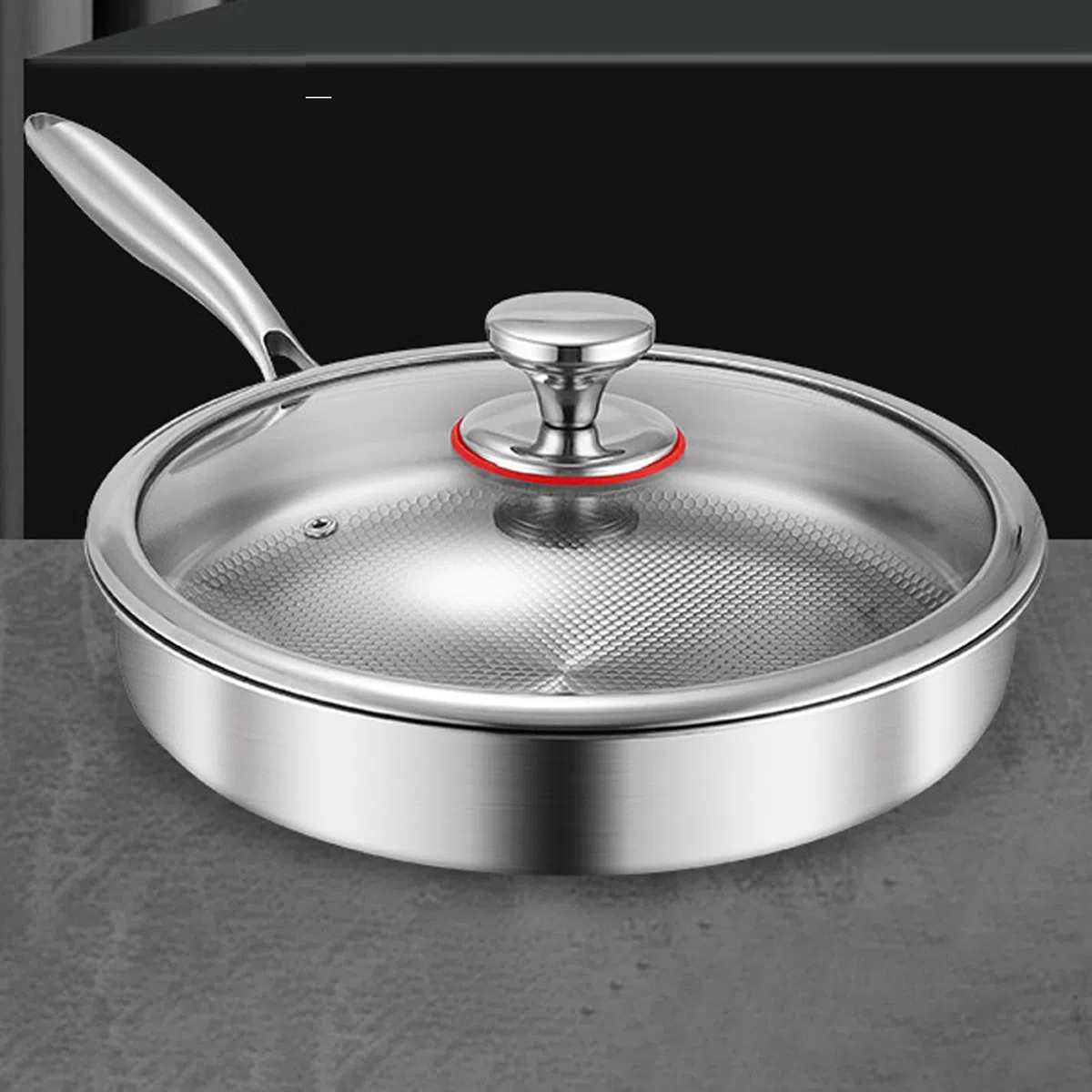 Set Di Pentole In Titanio Professionale 22 Cm Coperchio Incluso, Antiaderente Senza Rivestimento Per Friggere, Rosolare, Stufare E Cucinare Senza