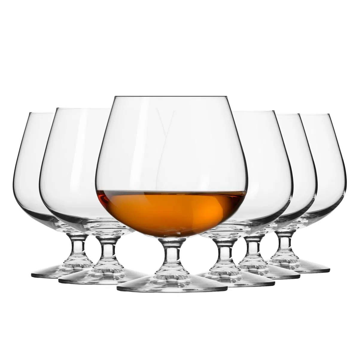 Krosno Balance Calici Brandy Cognac Whisky 510 ml, Set 6 Pezzi, Vetro Cristallo Senza Piombo, Snifter con Ampia Coppa, per Degustazione, Casa Ristorante, Lavabili in Lavastoviglie