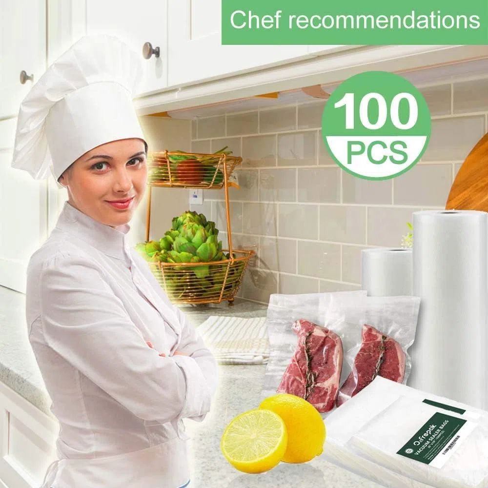 O2frepak 100 Buste 30x40cm Buste Sottovuoto Alimenti,Sacchetti Sottovuoto per Alimenti,Sacchi Sottovuoto Alimenti senza BPA