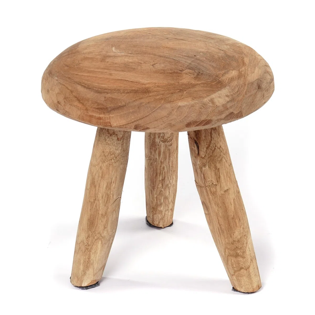 Rustico Sgabello Klara | 28 cm, Legno di Mogano | Sgabello per Fiori, Sgabello per Piante, Sgabello Laterale Rotondo, Sgabello in Legno Naturale