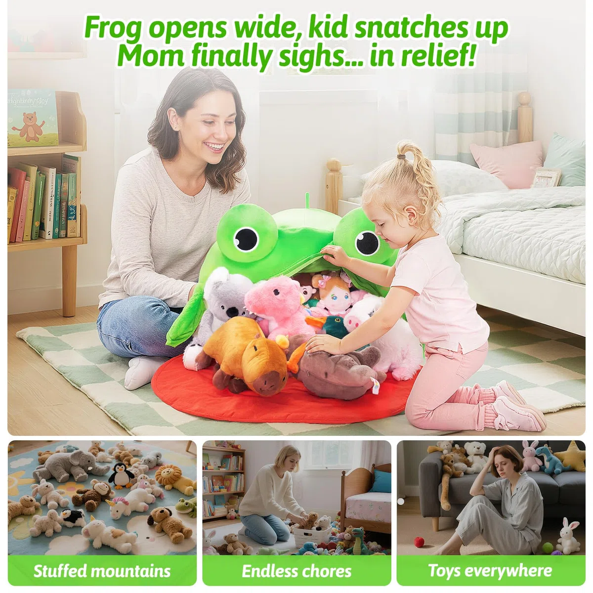OUOZZZ Pouf per bambini, con chiusura lampo, per organizzare e organizzare