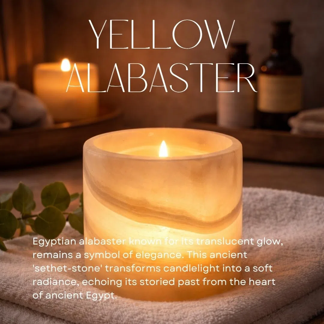 Portacandele singolo in alabastro, robusto portacandele, pietra traslucida per un bagliore calmante, perfetto per illuminazione ambientale e regali, illuminazione calda, diverse dimensioni