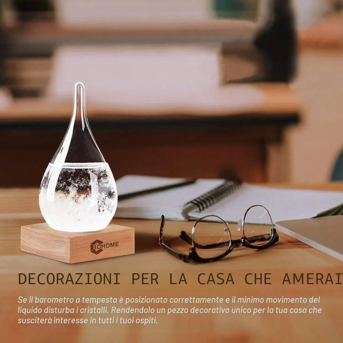 Storm Glass Stazioni meteorologiche di Vetro Tempesta Meteo Goccia d'Acqua Previsione Previsione Creativa Stile Nordico Meteo Decorativo Vetro (small)