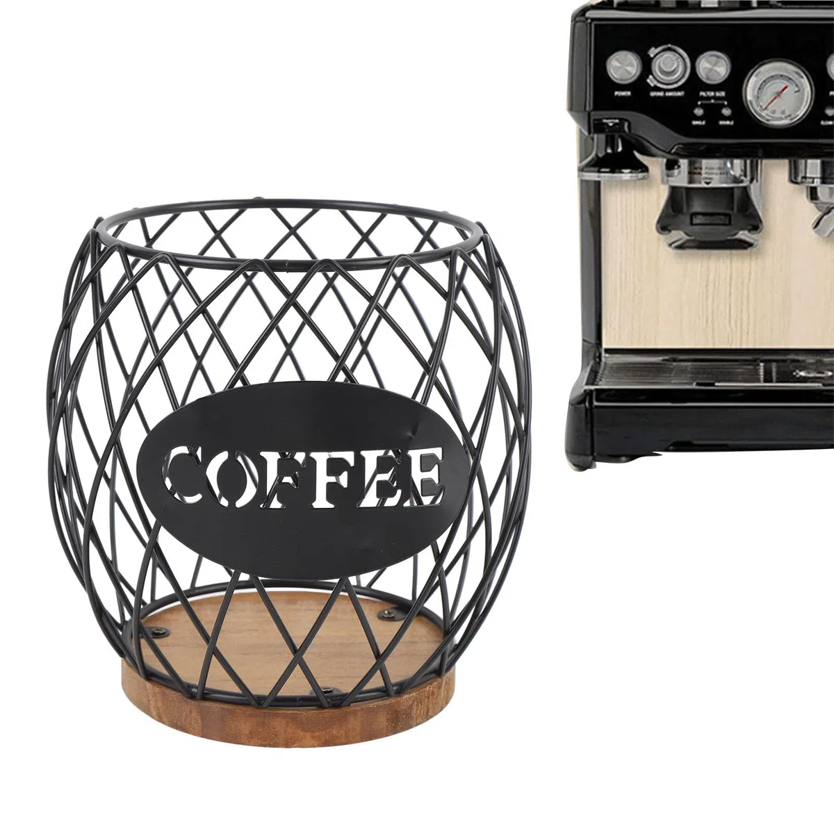 Buachois Porta Della Capsula Del Caffè, Cesto di Caffettiera,Gabbia per Capsula Bar,Portabicchieri da Banco per Banco per Barca per Caffè (BUACHOISKX1-11)