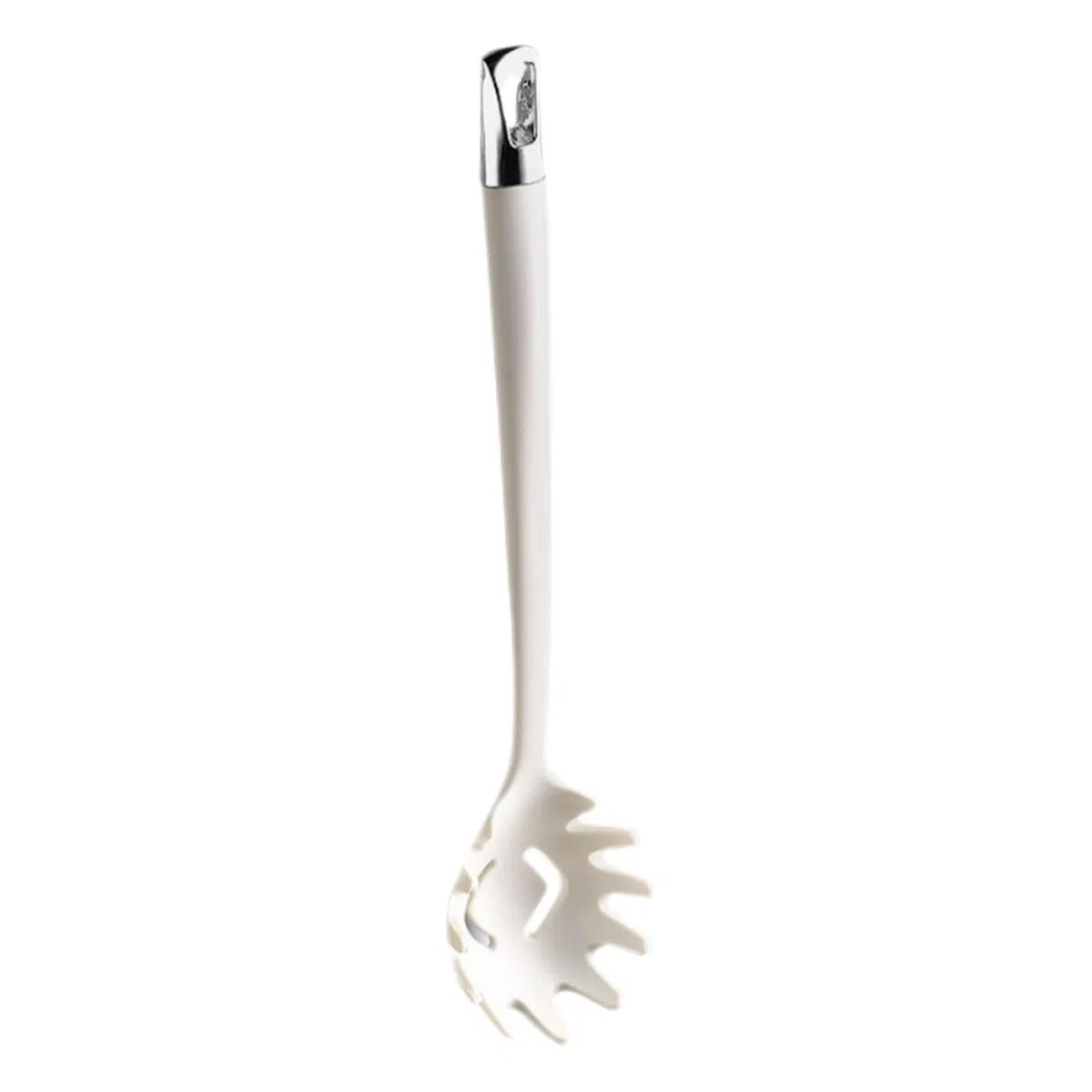SMASOLO Cucchiaio per Spaghetti in Silicone Bianco Resistente al Calore Design Semplice e Linee Morbide, Facile da Trasportare per Servire Pasta e Noodles