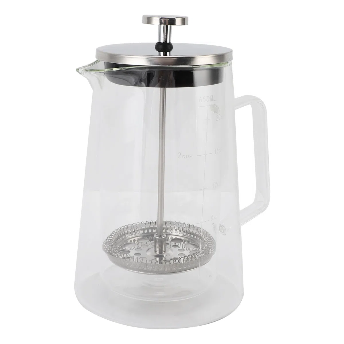 Fabater Caffettiera French Press a Doppia Parete in Vetro Borosilicato Ad Alta densità per Un'estrazione Ottimale, capacità 650 Ml, Adatta per Clubhouse