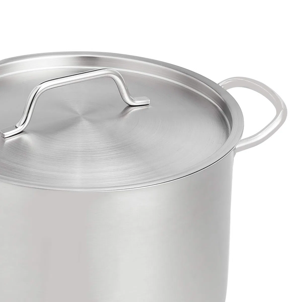 Amazon Basics Pentola in acciaio inox con rivestimento in alluminio, con coperchio, 9.5 litri, Argento