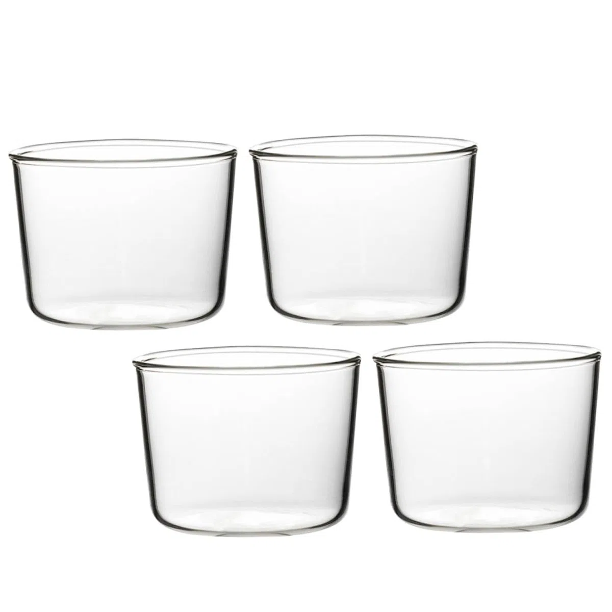 Coppette da Dessert Arrotondate in Vetro da 200 Ml, Bicchieri Multiuso per Mousse e Antipasti, Tazze Riciclabili Trasparenti per Buffet e Feste, Confezione da 4 Pezzi
