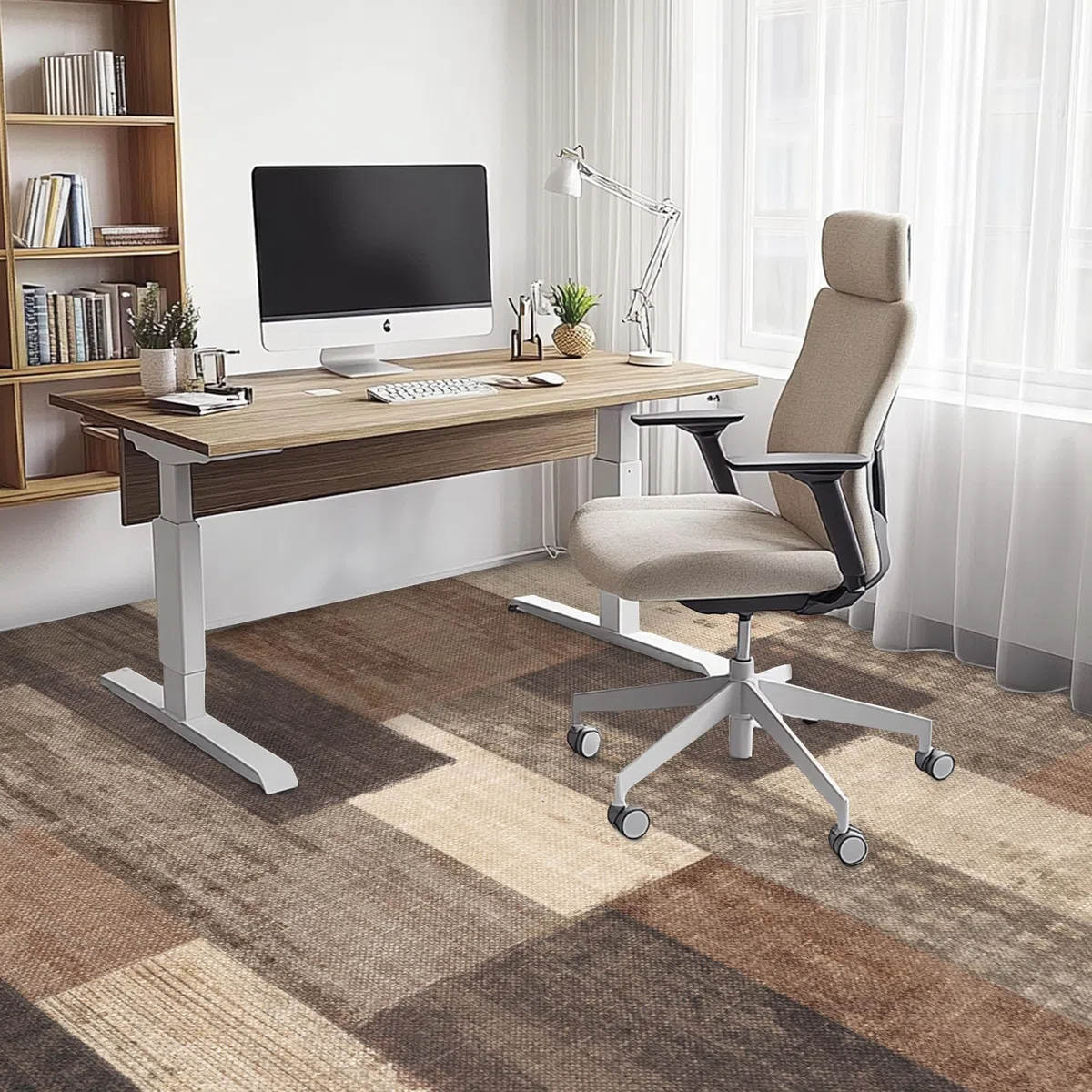 Tappeto moderno geometrico patchwork per interni e soggiorno, antracite, 80 x 150 cm, grandi tappeti, collezione Rockwood, decorazione per camera da letto, grigio, morbido, pelo corto