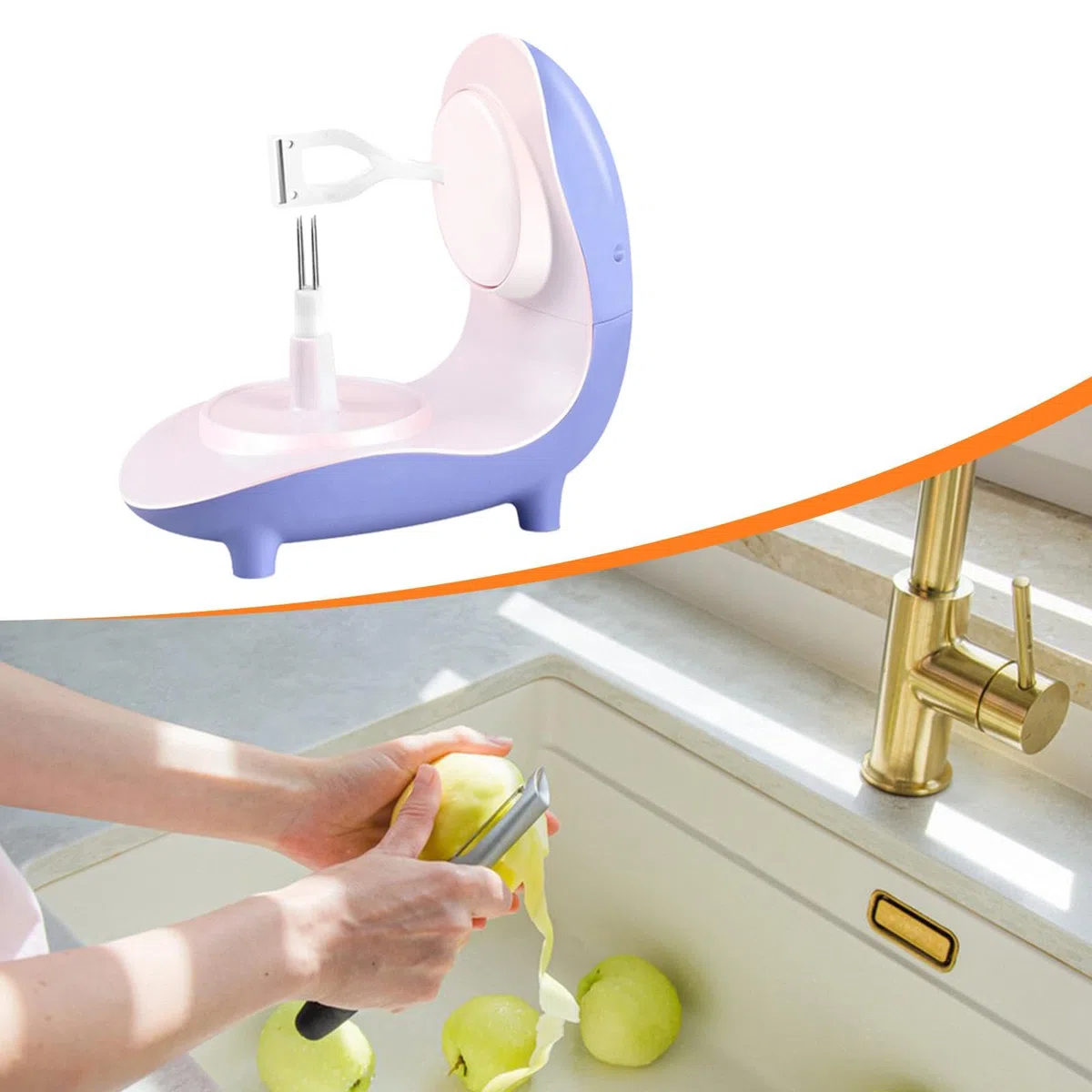 Baoblaze Pelapatate Elettrico per Frutta, utensile da Cucina per Uso Domestico, Multiuso, Portatile, Automatico, pelapatate, Macchina per sbucciare