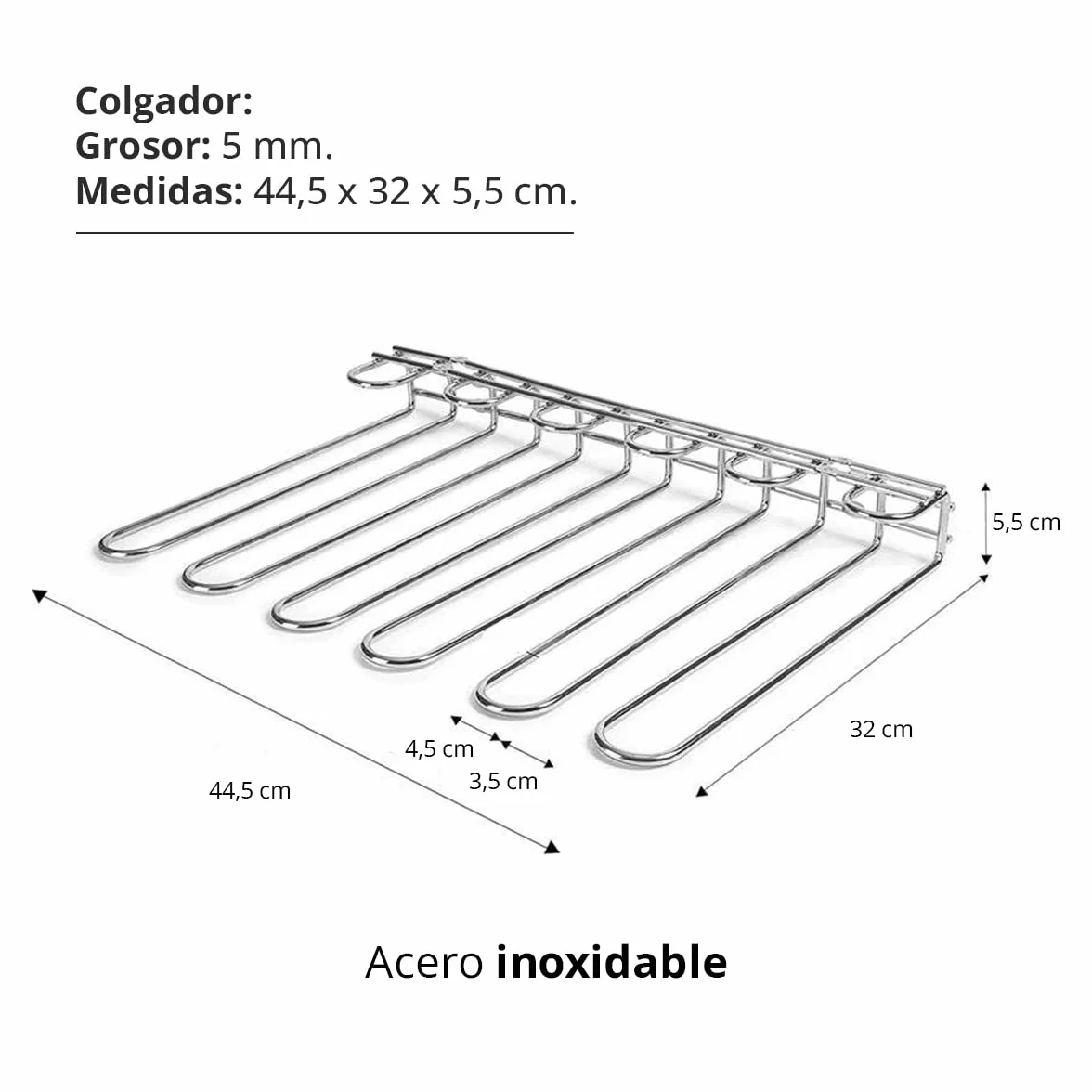 Hostelnovo - Confezione da 2 ganci per tazze da soffitto e da parete - Supporto per calici da vino, ideale per bar o ristorante in acciaio inox 18/8, 821/2
