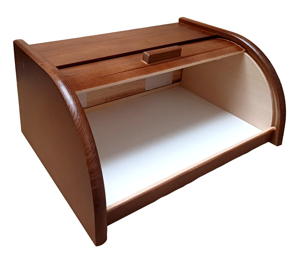 Contenitore per il pane in legno con chiusura a serranda per conservare il pane in cucina, Legno, Dark Brown, large
