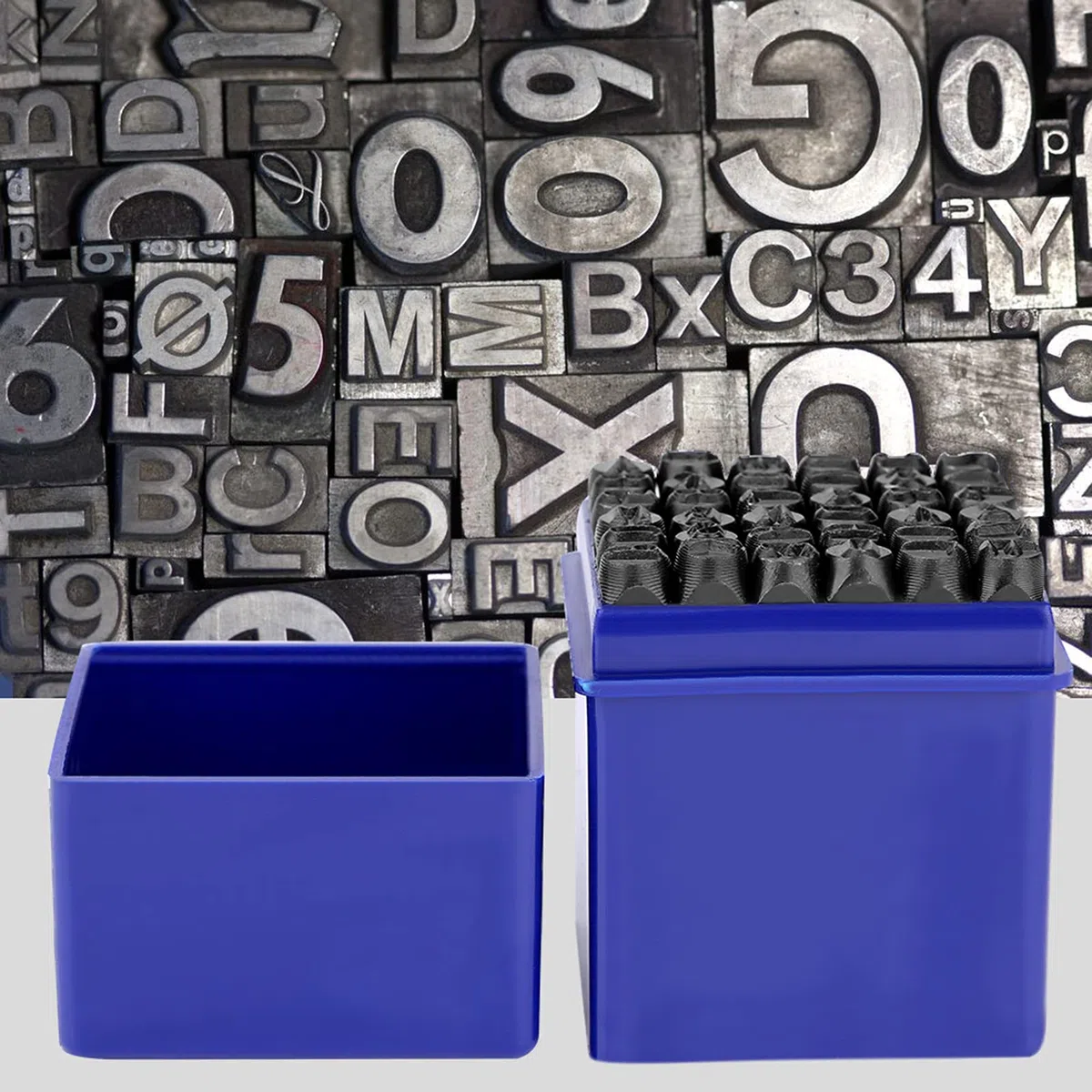Ejoyous Set di Punzoni per Lettere e Numeri, 36 Pezzi, 6 mm, Alfabeto A-Z e Numeri 0-9, per Metallo Legno Pelle Plastica, con Borsa