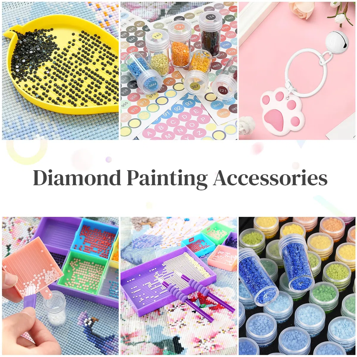 Diamond Painting Kit Completo,70 Slots Diamond Painting Accessori,5D Pittura Diamante Kit per pittura con trass,perle,artigianato fai da te