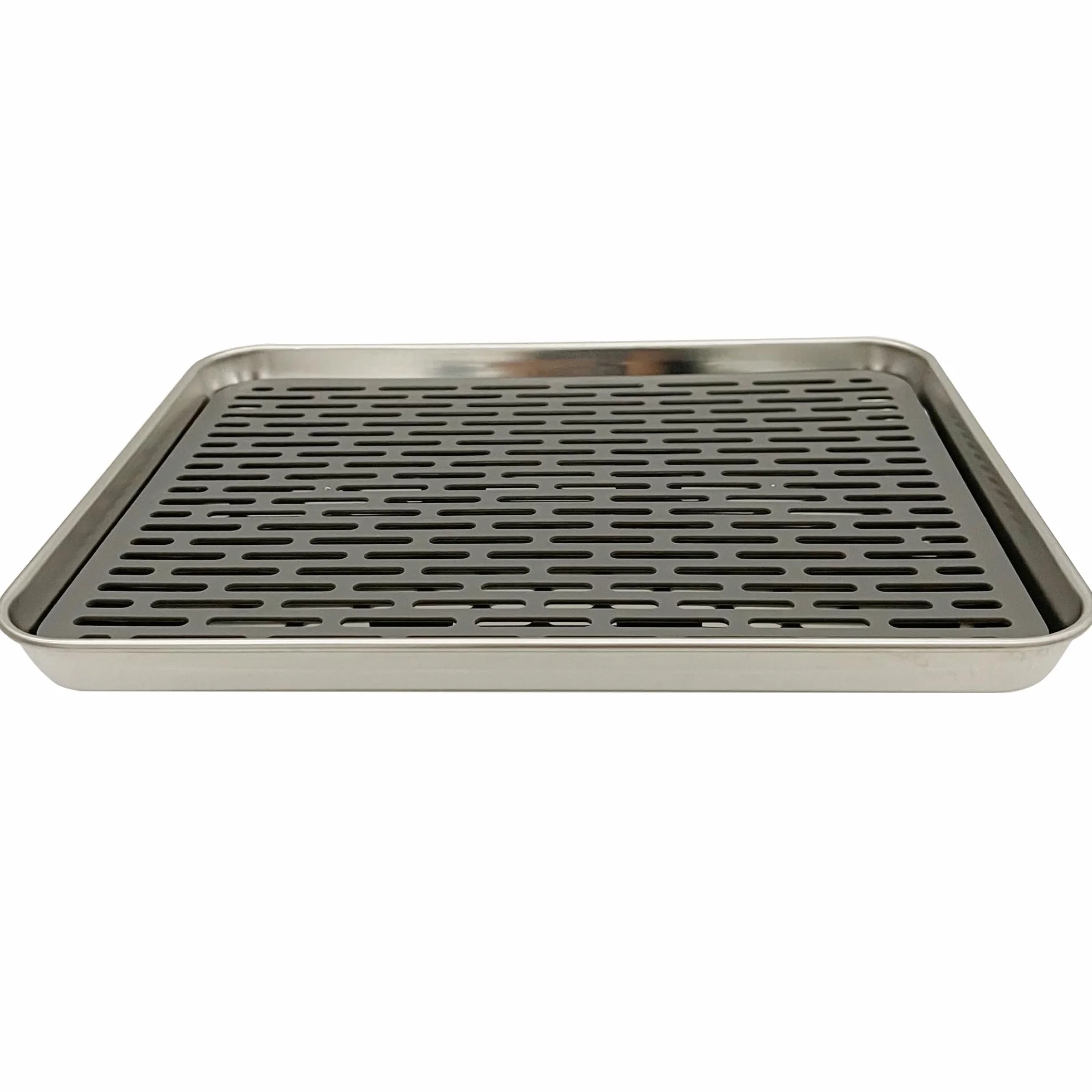 duoyif Vassoio Antigoccia In Acciaio Inossidabile, Vassoio Antigoccia Per Birra, Con Griglia Di Plastica, Vassoio Da Tè Acciaio, Vaschetta Antigoccia Per Cucina Bar Ristorante (31,5x24,5x2,5cm)