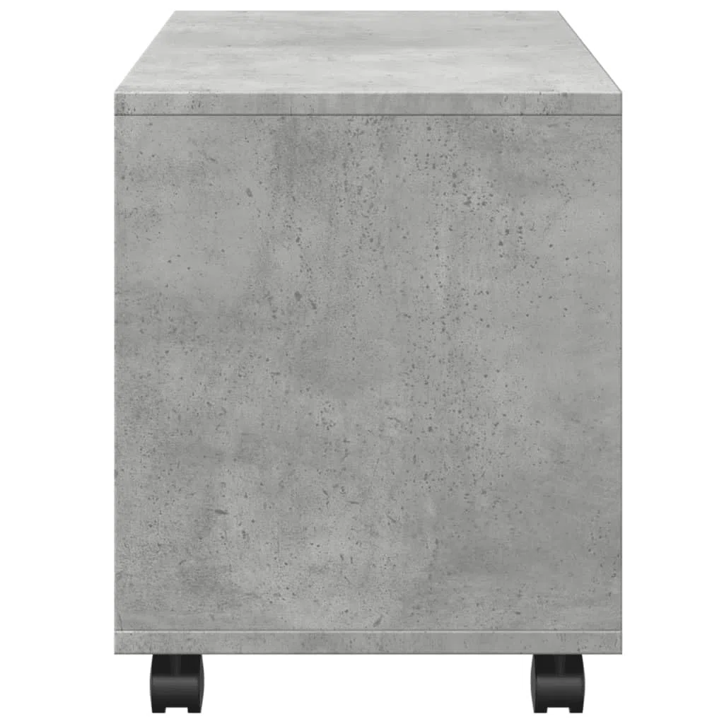 vidaXL Mobiletto con Ruote Grigio Cemento 72x33x42,5 cm in Truciolato, armadietto a rotelle, Mobile con Ruote, mobiletto con Ruote