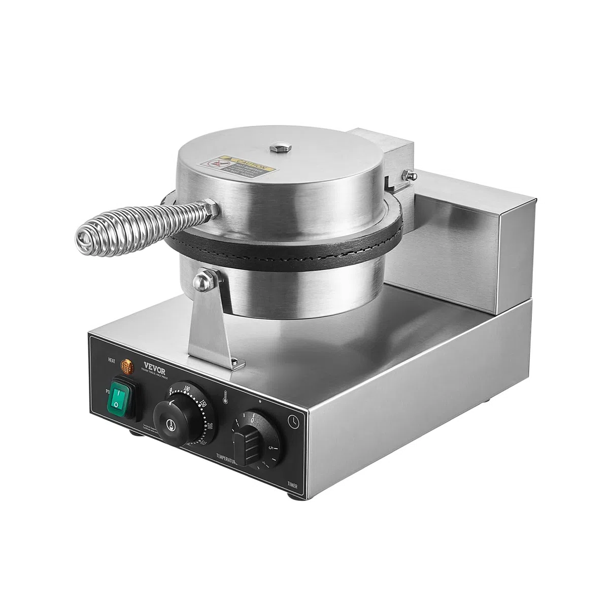 VEVOR Macchina per Coni Gelato Elettrica Commerciale, 1230 W, Stampo per Involtini Primavera in Acciaio Inox Antiaderente, con Controllo Temperatura Tempo, Maniglia, per Ristorante, Snack Bar