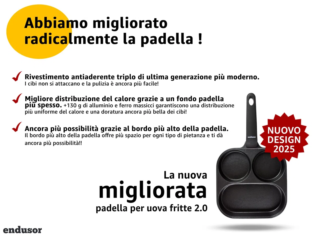 endusor Padella pancake uova bacon e verdure - 21cm padella per pancakes antiaderente con coperchio | Per Fornelli a Induzione Gas Ceramica Elettrici | Piastra Uova Frittata Muffin Bacon Burger