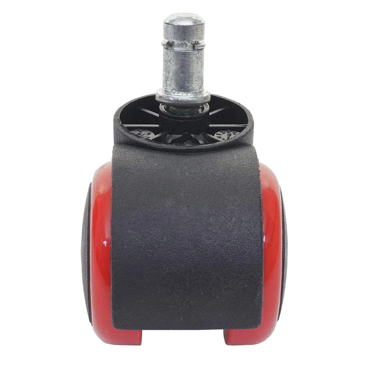 Set 5x ruote per sedie poltrone girevoli 50mm HWC-H86 plastica poliuretano - rosso