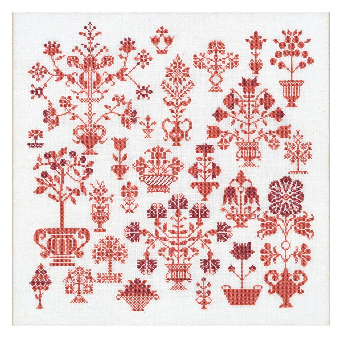 Thea Gouverneur 2092 a Fiori antichi Sampler on 18 Count Aida Punto Croce, 33-inch-by-33-inch