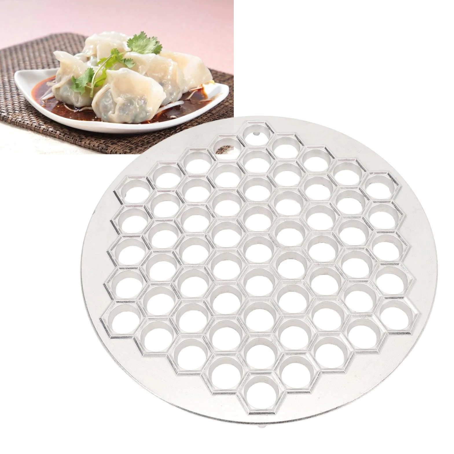 Maker di Gnocchi Russo, 61 Buche in Lega di Alluminio Ravioli, Produttore di Pelmeni Stampo per Gnocchi Russo, Strumento per la Creazione di Fai da Te per la del