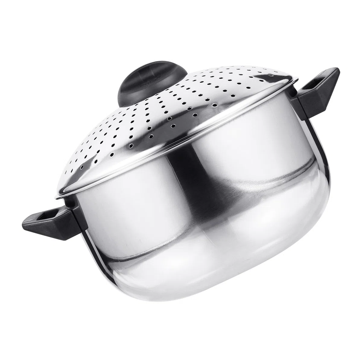 Garvalon Pentola Per Pasta in Acciaio Inossidabile Con Coperchio E Scolapasta Integrato Cuoci Noodles Rapido Leggero E Portatile Adatta Per Fornello Induzione