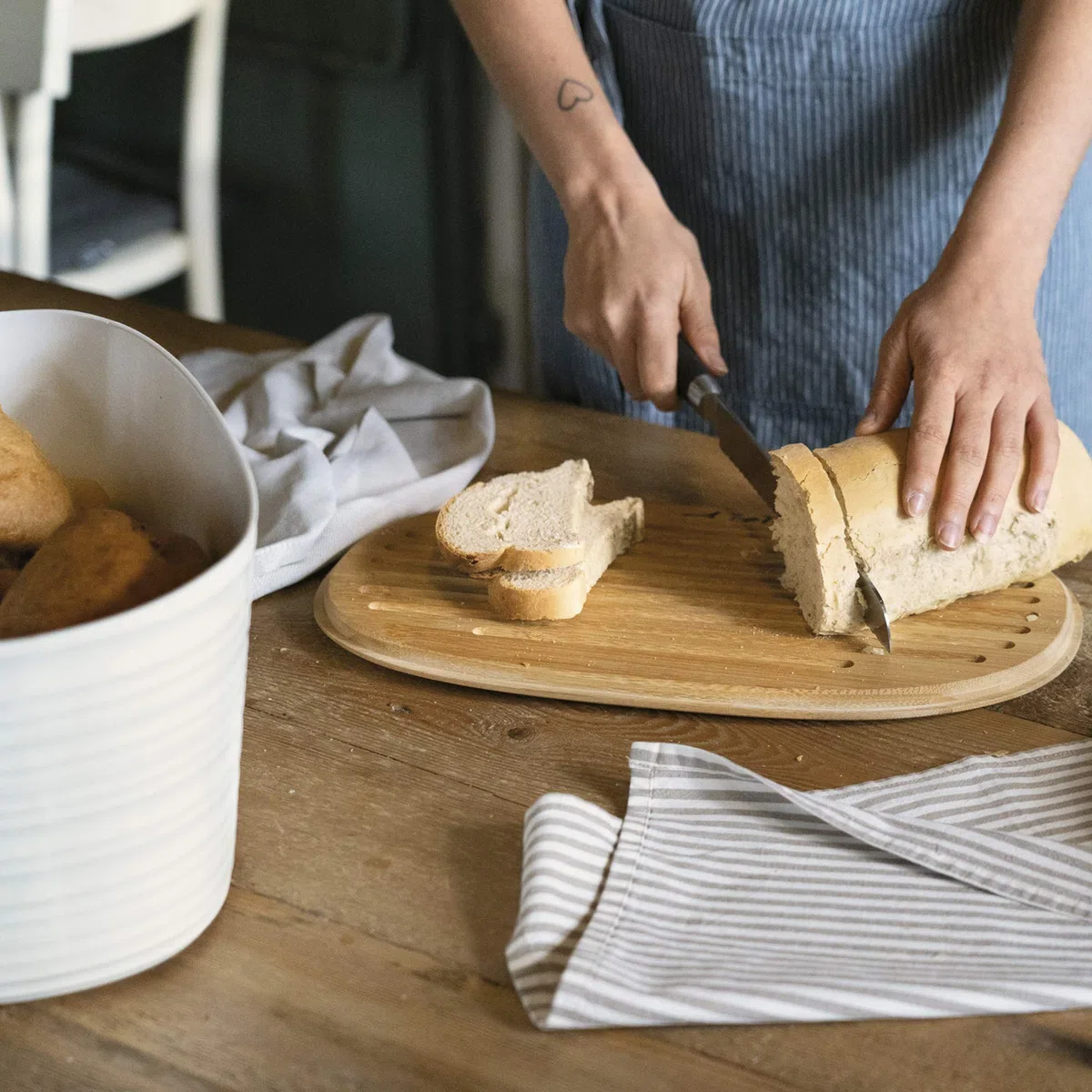 Guzzini Tierra Cestino Pane, Bianco Latte, 00